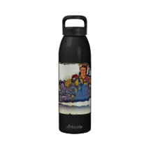 Rosie Riveter Works on the Rail Road WWII Drinking Bottles