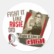 Rosie Sepia Head Neck Cancer.png Round Sticker