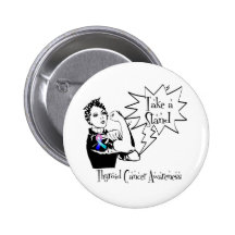 Rosie The Riveter Take a Stand Thyroid Cancer Buttons