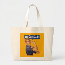 Rosie the Riveter We Can Do It Red Polka Dots Canvas Bags