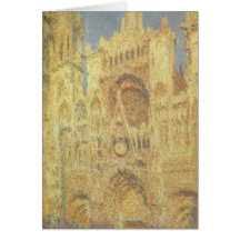 Rouen Cathedral, Sunset by Claude Monet Card