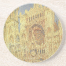 Rouen Cathedral, Sunset by Claude Monet Drink Coasters