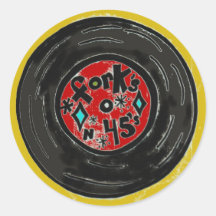 round forks and 45 's sticker