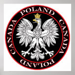 Round Poland Canada Eagle Print