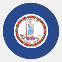 Round Virginia Sticker
