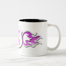 Route 66 Cup Pink Flames Coffee Mug