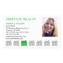 Row Houses Green Real Estate Business Card Templates