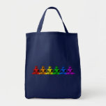 Row of Rainbow Buddhas Canvas Bags