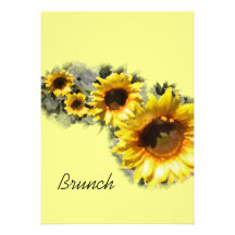Row of Sunflowers Post Wedding Brunch Invitation