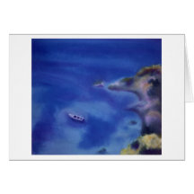Rowboat Afloat in Blue Sea, Talamone Card