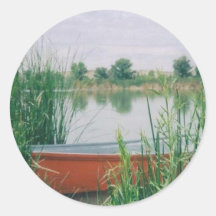 Rowboat Round Sticker