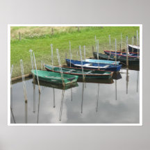 Rowboats in the Water Photo Poster