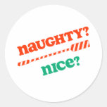 RowChick Christmas Naughty OAR nice? Round Stickers