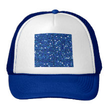 ROYAL BLUE BLUES WHITE GLITTER-LIKE TILES TEXTURES HATS