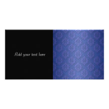 Royal Blue Double Damask Photo Card