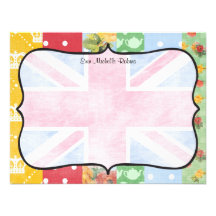 Royal British Personalised Flat Note Cards Invitation