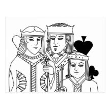 Royal Family portraiture card game poker items Post Cards