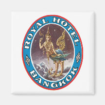 Royal Hotel, Bangkok Luggage Label Fridge Magnet