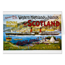 Royal Mail Steamers Vintage Travel Scotland Greeting Cards