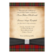 Royal Stuart Tartan Wedding Invitation