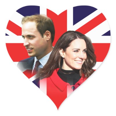 Kate Royal Wedding on Royal Wedding   William   Kate Heart Stickers On Zazzle Co Nz