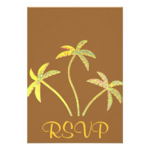 RSVP Invitation Reply Card Quinceanera Palms