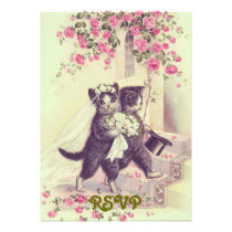 RSVP Kitty Cat Wedding Invitation invitations