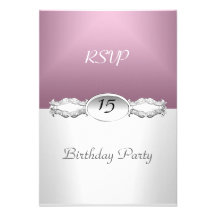RSVP Pink Quinceañera  Birthday Party Personalised Announcement