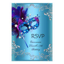 RSVP Quinceanera 15th Birthday Party Masquerade Custom Announcements