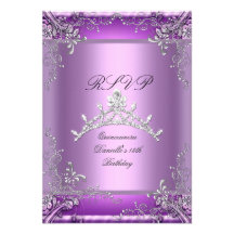RSVP Quinceanera 15th Birthday Party Purple Personalized Invite