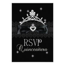 RSVP Reply Response Party Purple Black Lace Invitation