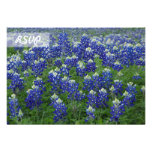 RSVP Texas Bluebonnets Photo on Black Cards invitations