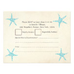 RSVP Wedding Turquoise Aqua Starfish Personalised Invite