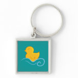 rubber ducky with waves keychain keychains