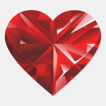 Ruby Heart Heart Sticker