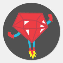 Ruby power round sticker