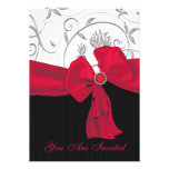 Ruby Red Bow Wedding Rehearsal Dinner Invitation