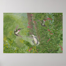 Ruby-throats in Fall Posters