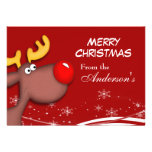 Rudolf Christmas Greeting Card Custom Announcements