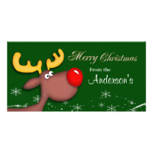 Rudolf Christmas Greeting Photo Cards