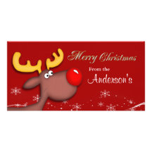 Rudolf Christmas Greeting Photo Cards