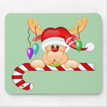Rudolph Candy Cane Mouse Pad