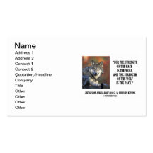 Rudyard Kipling Strength Of The Pack Is The Wolf Business Card Template