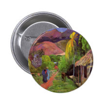 'Rue de Tahiti' - Paul Gauguin Button