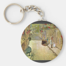 Rue Mosnier with Flags by Edouard Manet Key Chains