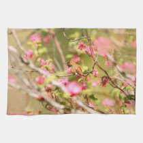 Rufous Hummingbird and Flowers kitchen towels
