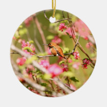 Rufous Hummingbird and Flowers ornaments