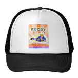 rugby player diving to score a try illustration hat