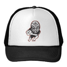 Rugby player running wearing Maori mask Trucker Hat