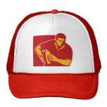 rugby player running with ball trucker hats